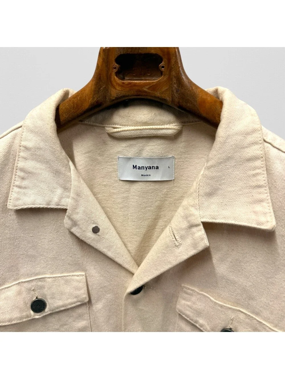Manyana Atelier Peloton Jacket Shirt Heavy Denim Natural color  23.5 x 30 cotton